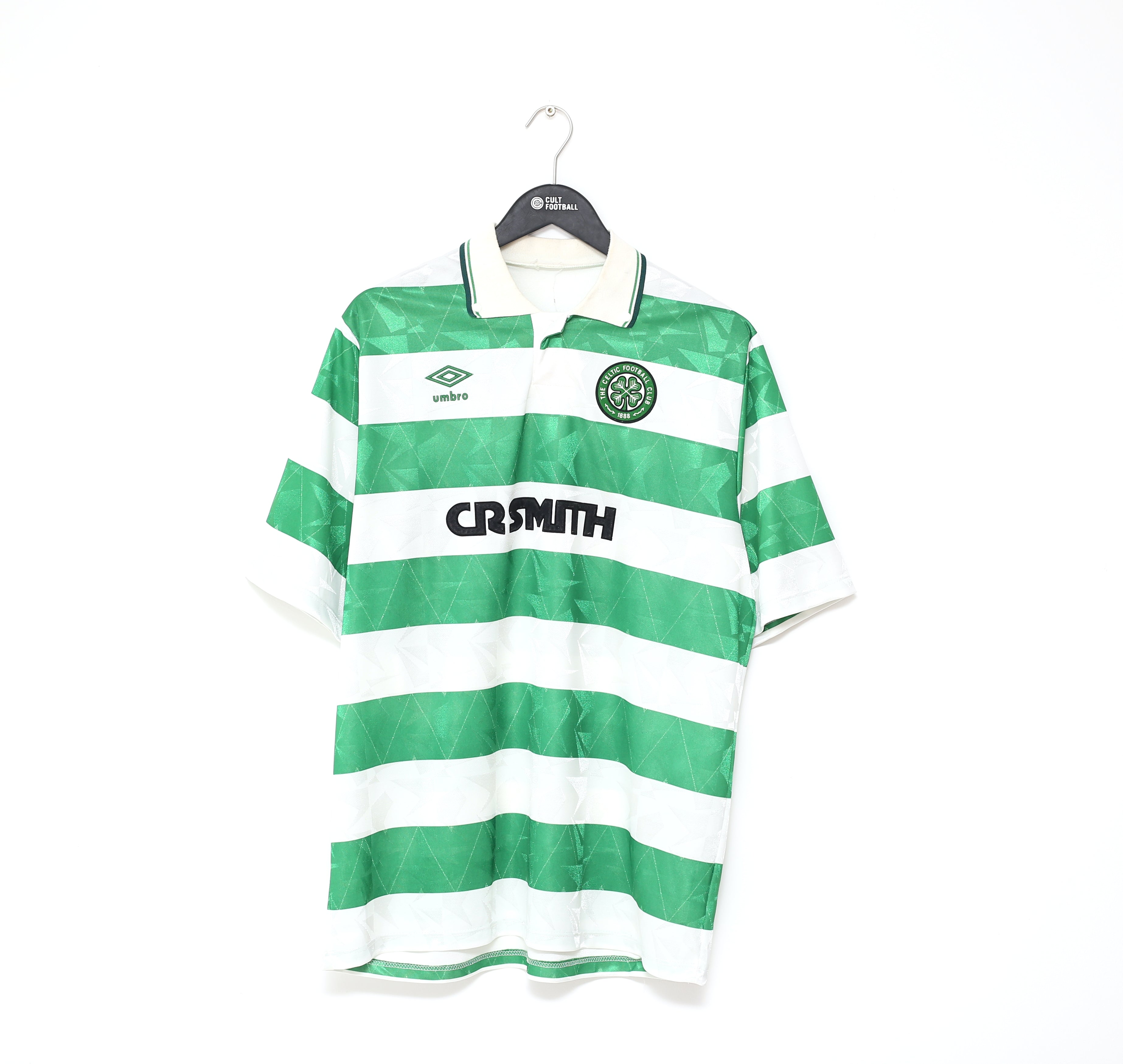 1989/91 CELTIC Vintage Umbro Home Football Shirt Jersey (XL