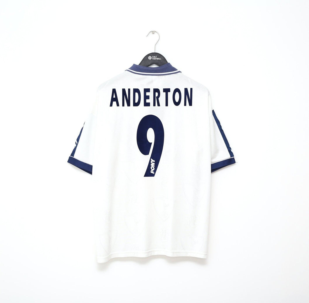 1995/97 ANDERTON #9 Tottenham Hotspur Vintage PONY Home Football Shirt (XL)