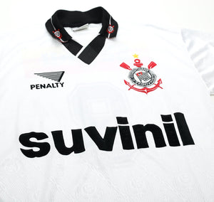 1996 EDMUNDO #8 Corinthians Vintage Penalty Home Football Shirt Jersey (M)