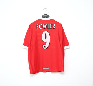 1998/00 FOWLER #9 Liverpool Vintage Reebok Home Football Shirt Jersey (L)