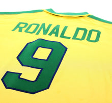 Load image into Gallery viewer, 1997/98 RONALDO #9 Brazil Vintage Nike Home Football Shirt (L) Le Tournoi
