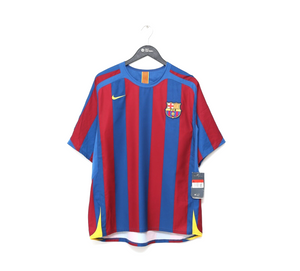 2005/06 RONALDINHO #10 Barcelona Vintage Nike Home Football Shirt Jersey (L)