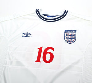 1999/01 GERRARD #16 England Vintage Umbro Home Football Shirt (L) Euro 2000