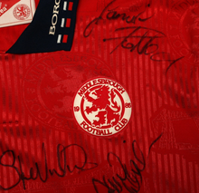 Load image into Gallery viewer, 1994/95 MIDDLESBROUGH Vintage Errea Home Football Shirt Jersey (XL) SQUAD SIGNED
