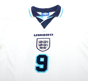 1995/97 SHEARER #9 England Vintage Umbro Home Football Shirt (XL) Euro 96
