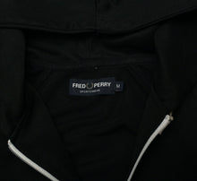 Load image into Gallery viewer, FRED PERRY Men&#39;s Zip Through Taped Black Hoodie Track Top Jacket (M)
