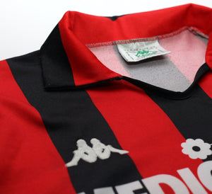 1988/89 AC MILAN Vintage Kappa Long Sleeve Home Football Shirt Jersey (S)