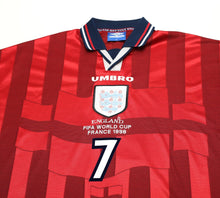 Load image into Gallery viewer, 1997/99 BECKHAM #7 England Vintage Umbro Away Football Shirt (XL) World Cup 98
