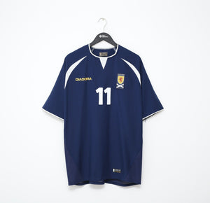 2003/05 McFADDEN #11 Scotland Vintage Diadora Home Football Shirt (L) Everton