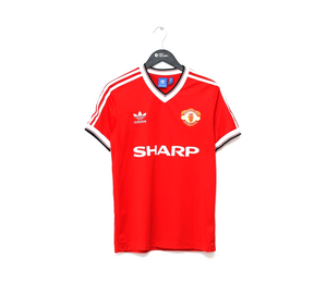 1983/84 ROBSON #7 Manchester United Home adidas Originals Football Shirt (S)
