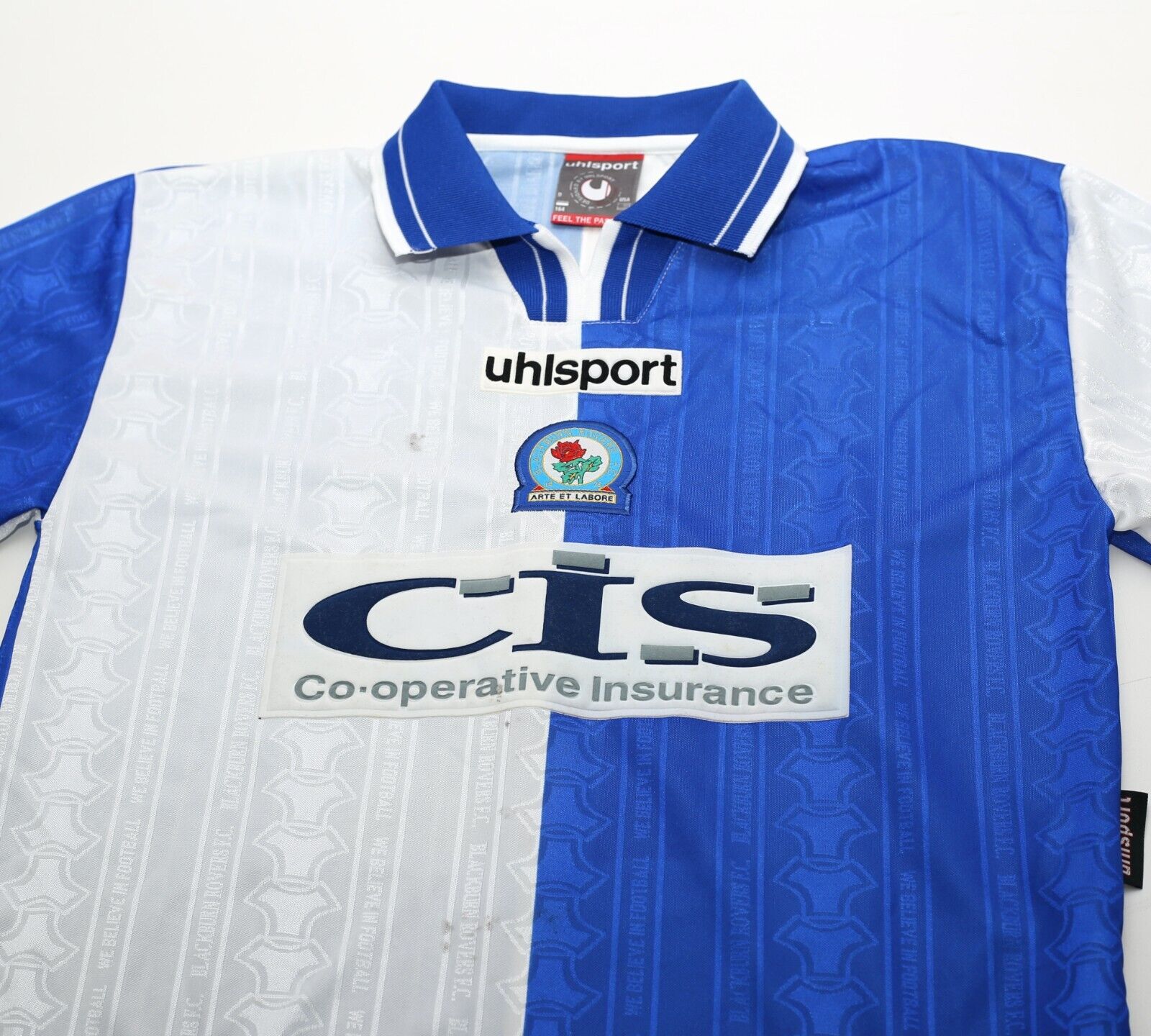 1998 99 DUFF 12 Blackburn Rovers Vintage Uhlsport Home Football Shirt Cult Football