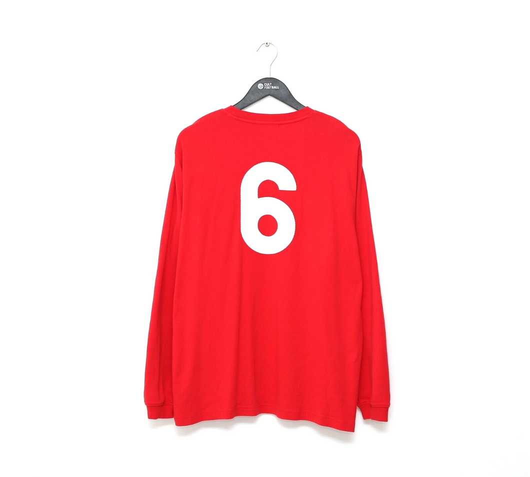 1966 Bobby MOORE #6 England Vintage Umbro Away LS Football Shirt (XL) West Ham