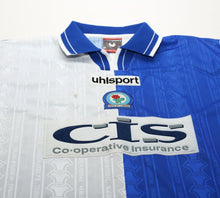 Load image into Gallery viewer, 1998/99 DUFF #12 Blackburn Rovers Vintage Uhlsport Home Football Shirt (S)
