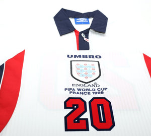 1997/99 OWEN #20 England Vintage Umbro Home Football Shirt (L) World Cup 1998