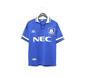 1993/95 AMOKACHI #11 Everton Vintage Umbro HOME Football Shirt (M)