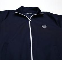 Load image into Gallery viewer, FRED PERRY Men&#39;s Zip Through Taped Navy Track Top Jacket (M)
