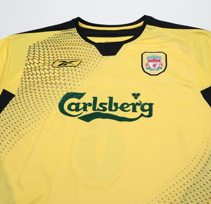 2004/05 GERRARD #8 Liverpool Vintage Reebok UCL Away Football Shirt Jersey (L)