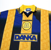 Load image into Gallery viewer, 1996/97 FERGUSON #9 Everton Vintage Umbro Away Football Shirt (L)

