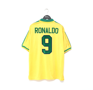 1997/98 RONALDO #9 Brazil Vintage Nike Home Football Shirt (L) Le Tournoi
