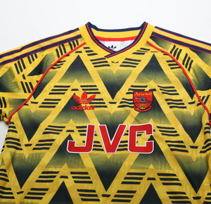 1991/93 ARSENAL Retro adidas Originals Bruised Banana Away Football Shirt (S)