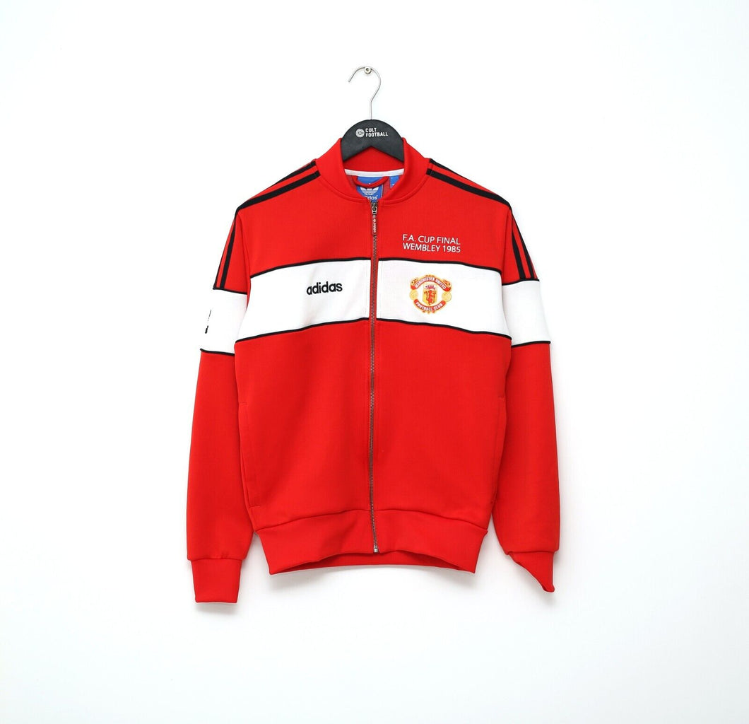 1985 MANCHESTER UNITED adidas Originals FA Cup Football Track Top Jacket (S)