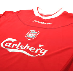 2002/04 KEWELL #7 Liverpool Vintage Reebok Long Sleeve Home Football Shirt (S)
