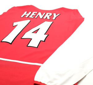 2002/04 HENRY #14 Arsenal Vintage Nike UCL Home LS Football Shirt Jersey (L)