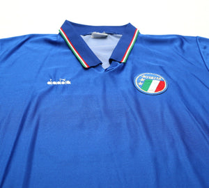 1986/91 BAGGIO #15 Italy Vintage Diadora Home Football Shirt (M/L) Italia 90