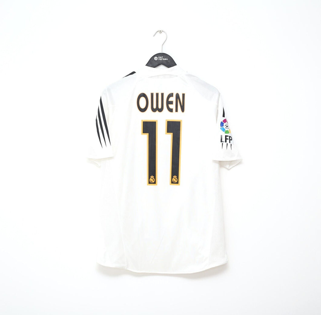 2004/05 OWEN #11 Real Madrid Vintage adidas MATCH ISSUE Home Football Shirt (L)