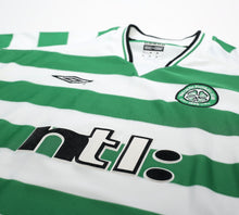 Load image into Gallery viewer, 2001/03 LARSSON #7 Celtic Vintage Umbro European Home Football Shirt (XL) Sweden
