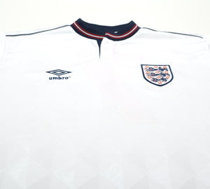 1987/90 ROBSON #7 England Retro Umbro Home Football Shirt (L) EURO 88