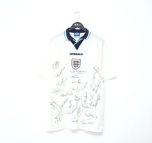 Load image into Gallery viewer, 1995 ENGLAND Vintage Umbro Home MATCH WORN/ISSUED/SIGNED Football Shirt (XL)
