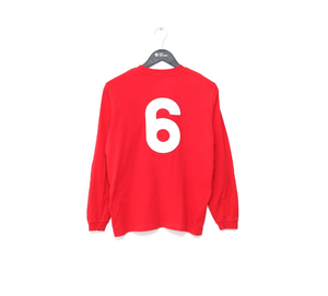 1966 Bobby MOORE #6 England Vintage Umbro Away LS Football Shirt (M) West Ham