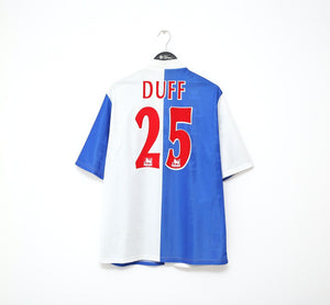 1996/98 DUFF #25 Blackburn Rovers Vintage ASICS Home Football Shirt (L)