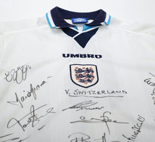 Load image into Gallery viewer, 1995 ENGLAND Vintage Umbro Home MATCH WORN/ISSUED/SIGNED Football Shirt (XL)
