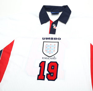 1997/99 SCHOLES #19 England Vintage Umbro Home Football Shirt (XXL) Le Tournoi