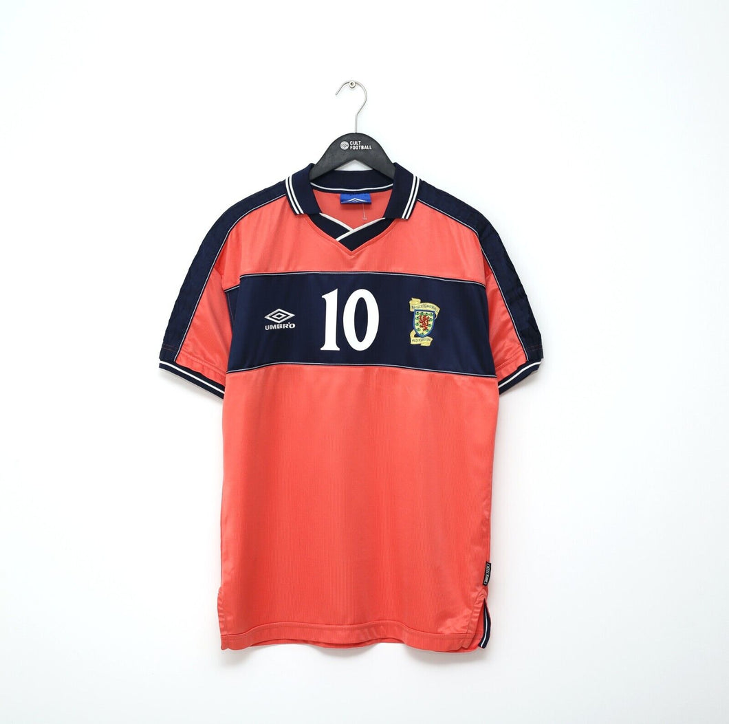 1999/00 HUTCHINSON #10 Scotland Vintage Umbro Away Football Shirt (L)